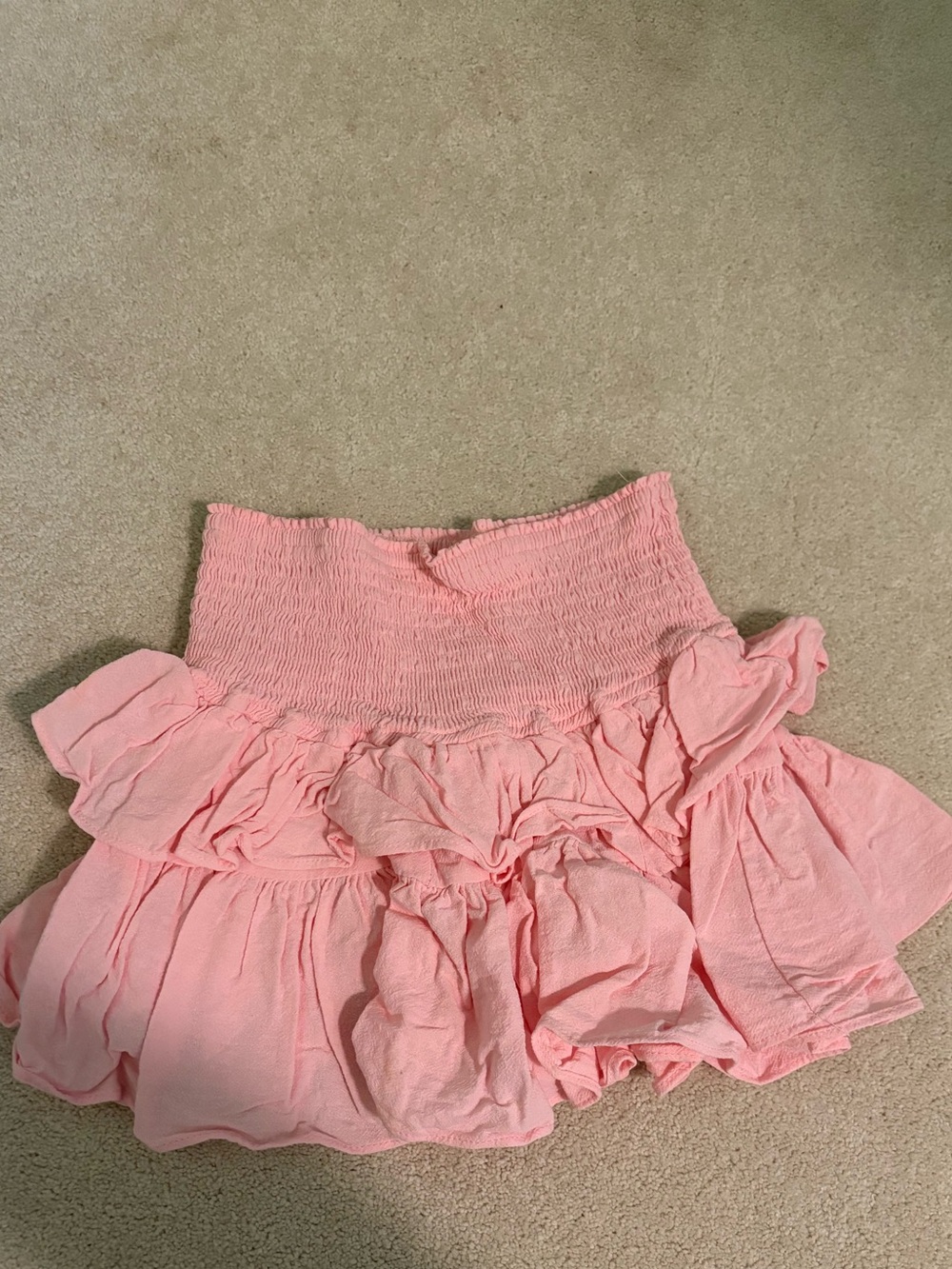 Ocean Drive Pink Ruffled Mini Skirt - Smocked Waist